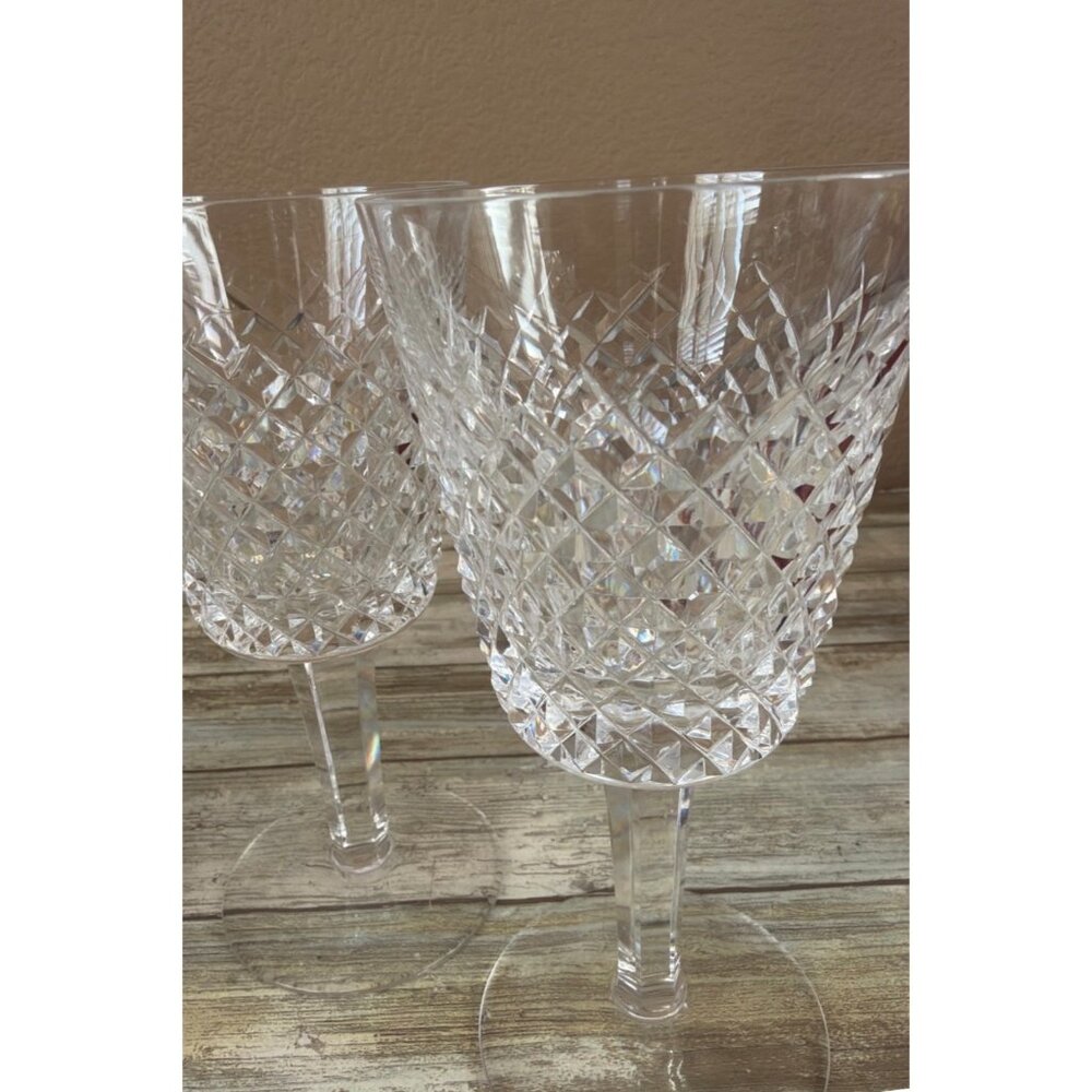 Set of 6 Waterford Crystal ALANA 7" Water Goblets Gothic Mark Vintage - Picture 5 of 16